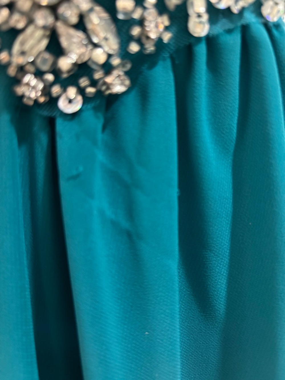 Elegant Teal Evening Gown - Picture 7 of 15